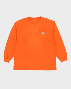 00s Carhartt Orange Long Sleeved T-Shirt - XL