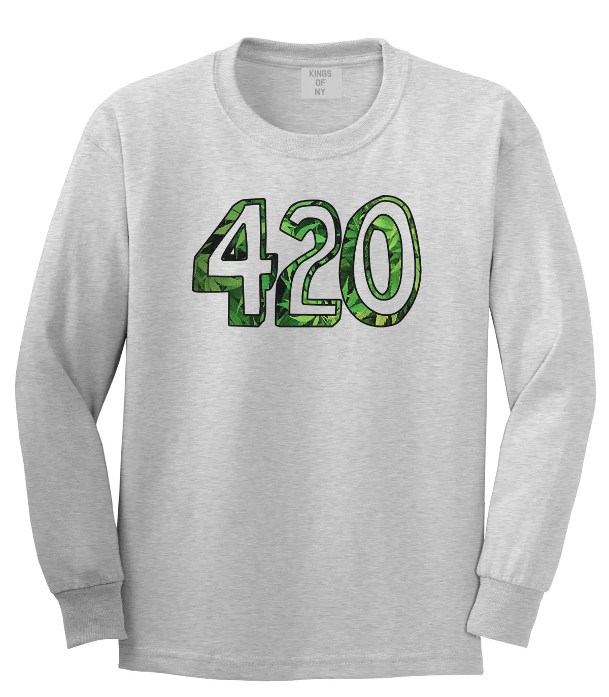 420 Weed Marijuana Print Boys Kids Long Sleeve T-Shirt