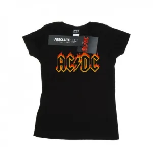 AC/DC Womens/Ladies Flames Logo Cotton T-Shirt