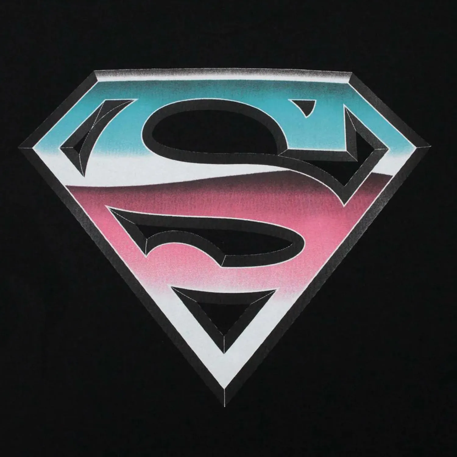 Addict Mens Chrome Effect Superman Logo T-Shirt