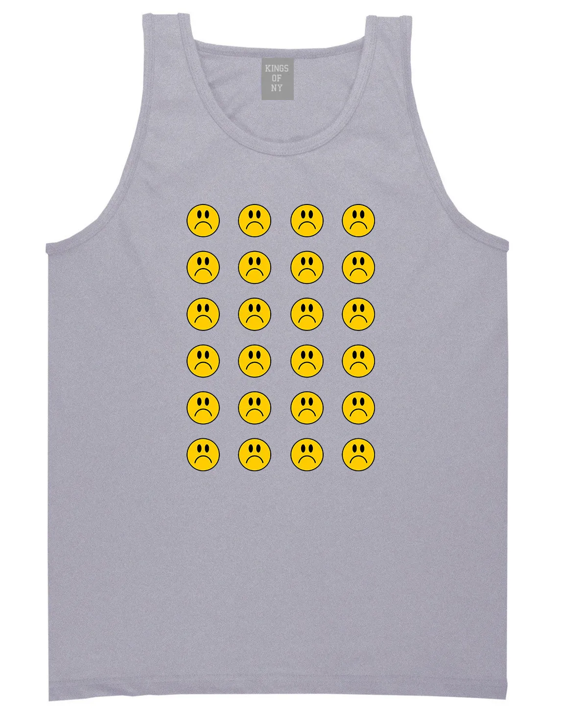 All Over Sad Face Mens Tank Top Shirt