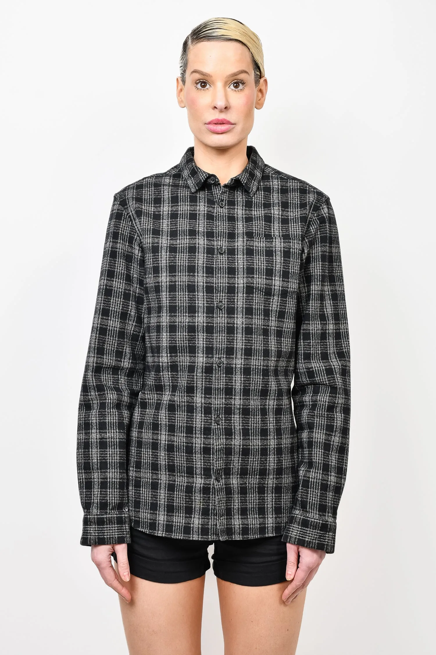 All Saints Black Plaid Button-Down Size XS