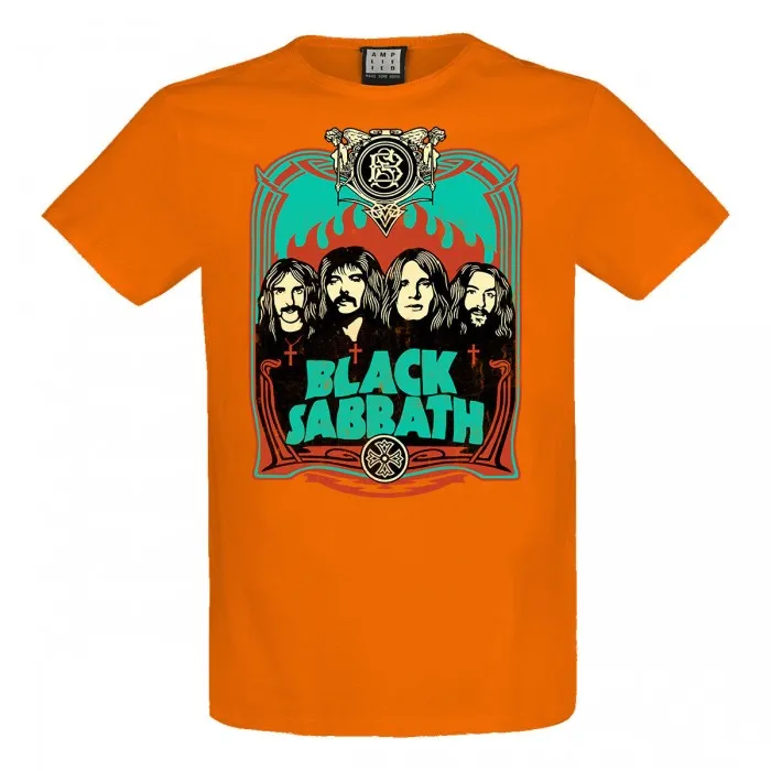 Amplified Mens Flames Black Sabbath T-Shirt