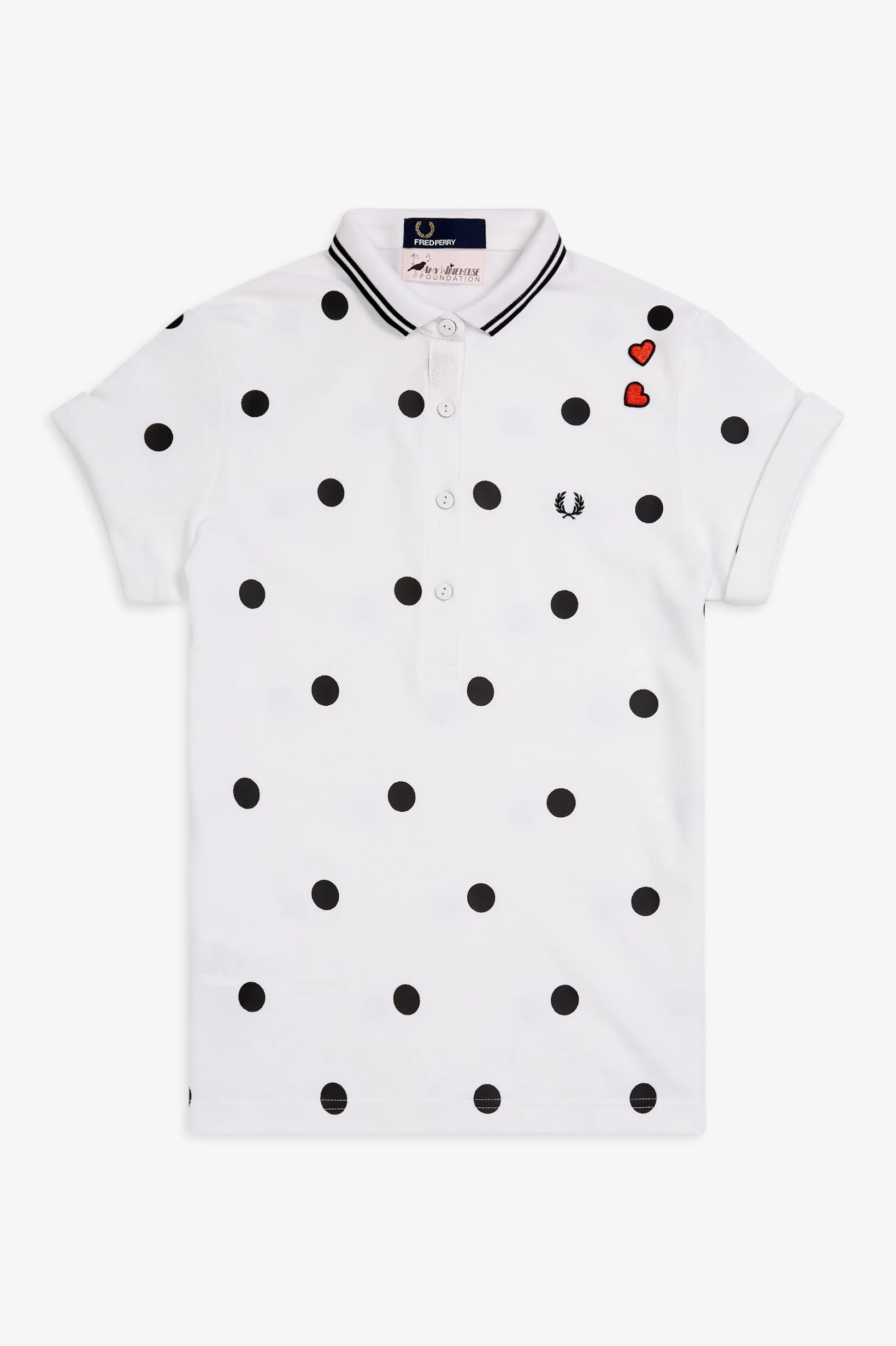 Amy Winehouse White Polka Dot Pique Shirt