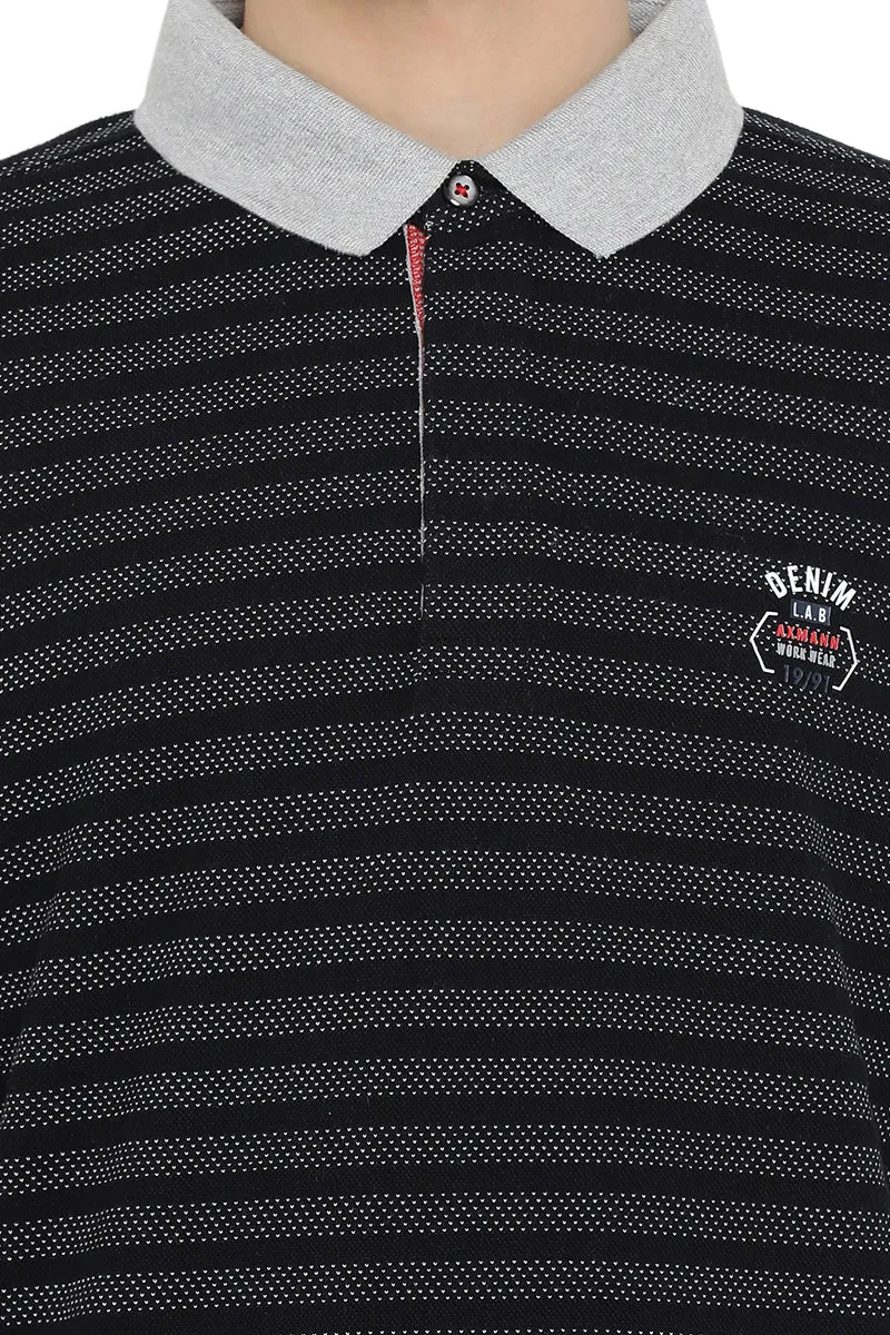 Axmann Self Striped Polo T-Shirt