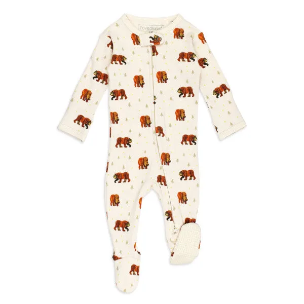 Brown Bear Organic 2-Way Zipper Footie