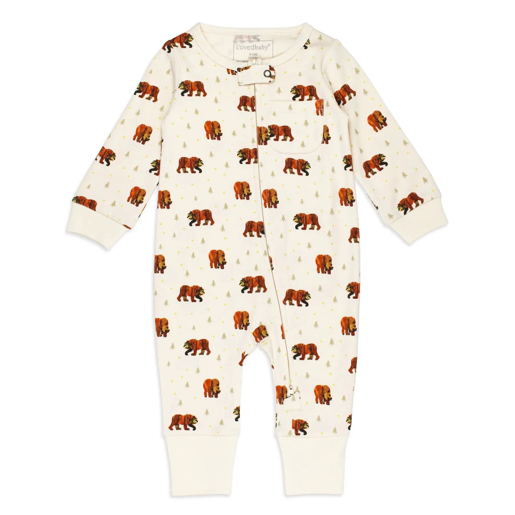 Brown Bear Organic 2-Way Zipper Romper