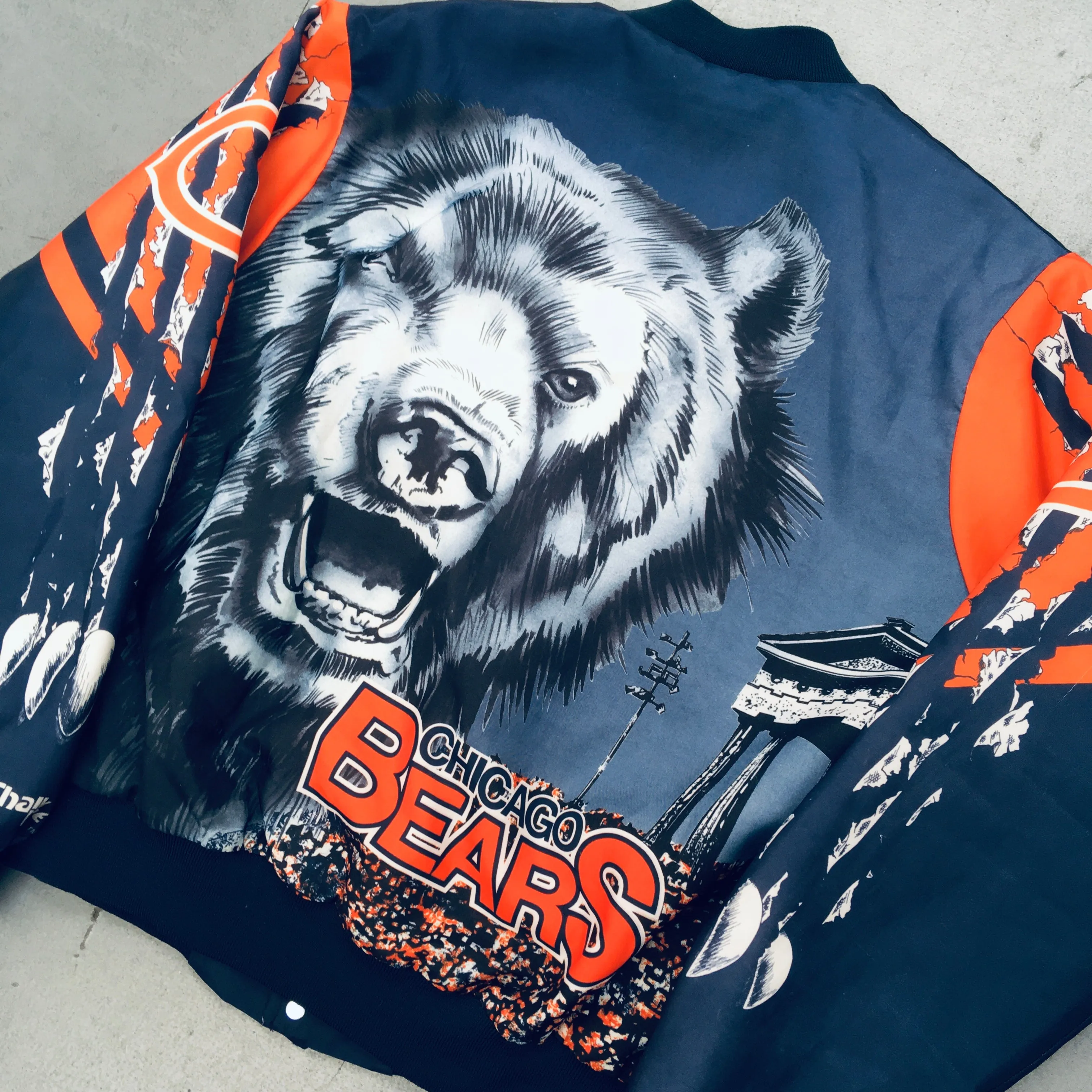 Chicago Bears: 1990's Chalk Line Fanimation Jacket (L/XL)