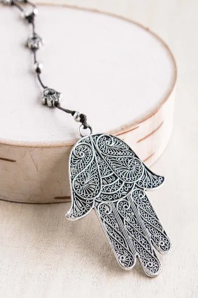 Fatima Hamsa Alloy Necklace