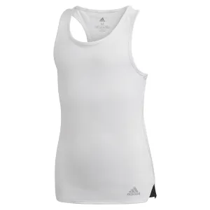 Girls' Club Tennis Tank White and Matte Silver