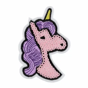 Iron-On/Sew On Motif Patch - Sequin Unicorn