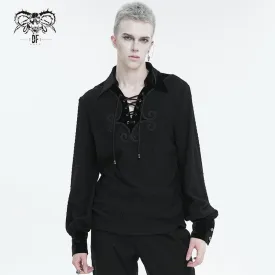 Men's Gothic Strappy Puff Sleeved Shirt