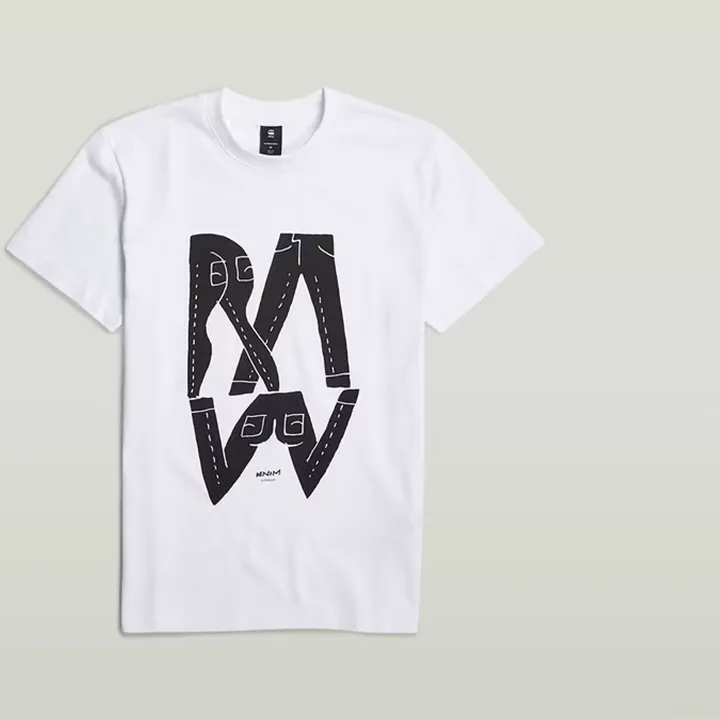 Raw Denim Tee (White) - GD25676C336110