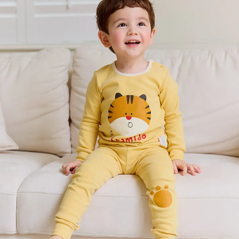 Spandex Brushed Fabric pajamas set-Tiger