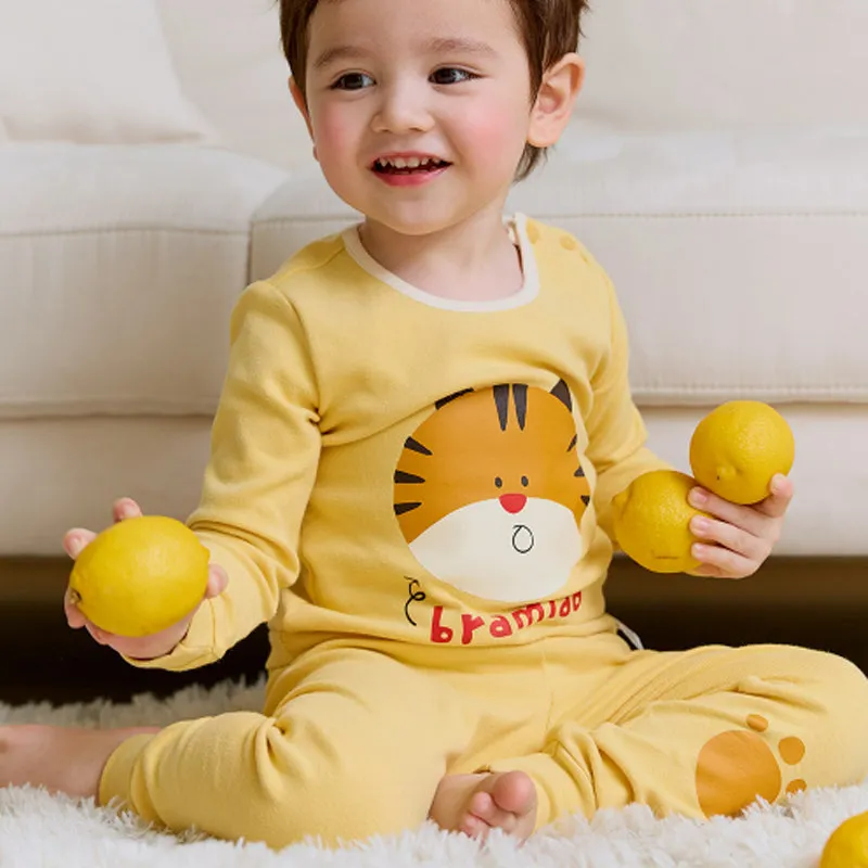 Spandex Brushed Fabric pajamas set-Tiger