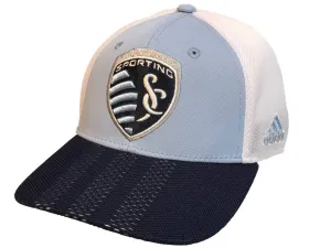 Sporting Kansas City Adidas Tri-Tone Authentic Structured Mesh Snapback Hat Cap